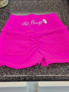 Women's High-Waist Hot Pink Scrunch Back Athletic Shorts
